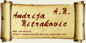 Andrija Mitraković vizit kartica